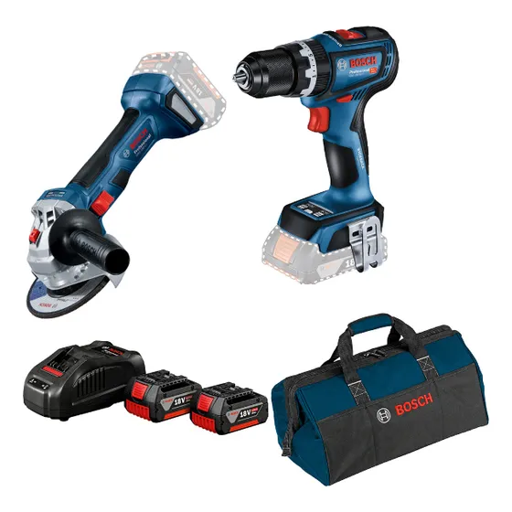 Kit Bosch Taladro Perc Gsb 18v-90 C 18v Y Esmeril Gws 180 Li