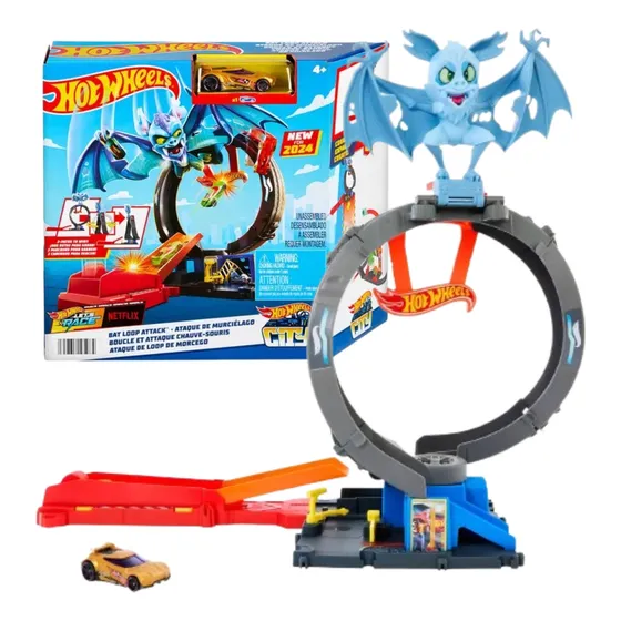 Hot Wheels City Pista De Juguete Ataque De Murciélago Color Multicolor