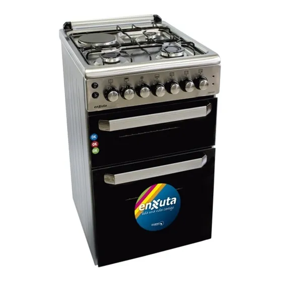 Cocina Enxuta Doble Horno A Gas Y Electrico Cenx650i Inox
