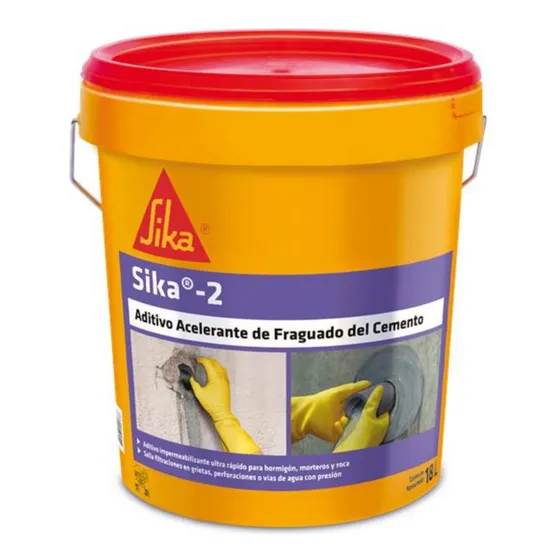 Sika 2 Aditivo Acelerante De Fraguado Mortero Estuco 18 Lt