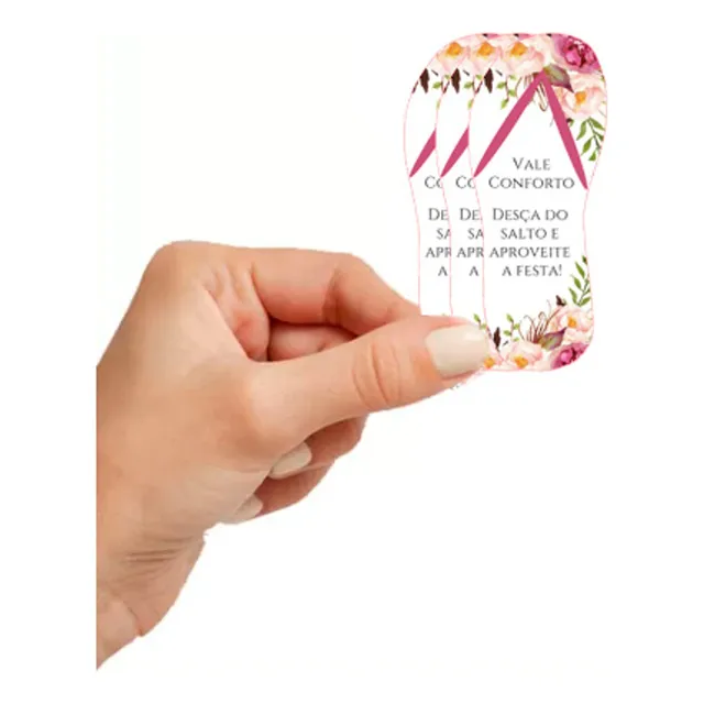 Kit 50 Vales Conforto Em Formato Chinelo Rosa / Rose