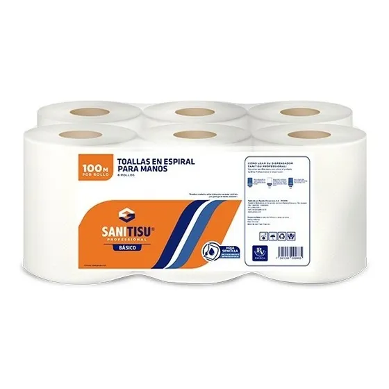 Toalla De Mano Paveca Rollo 100mts X 6 Rollos