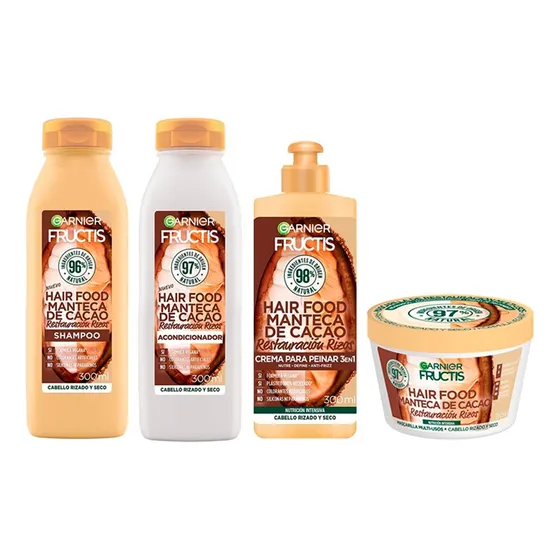 Pack Garnier Fructis Cacao: Shampoo+acondicionador+cpp+ctt