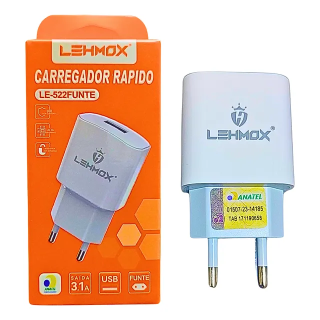 Kit 10 Fontes Carregador Usb Tomada Plug Adaptador Atacado