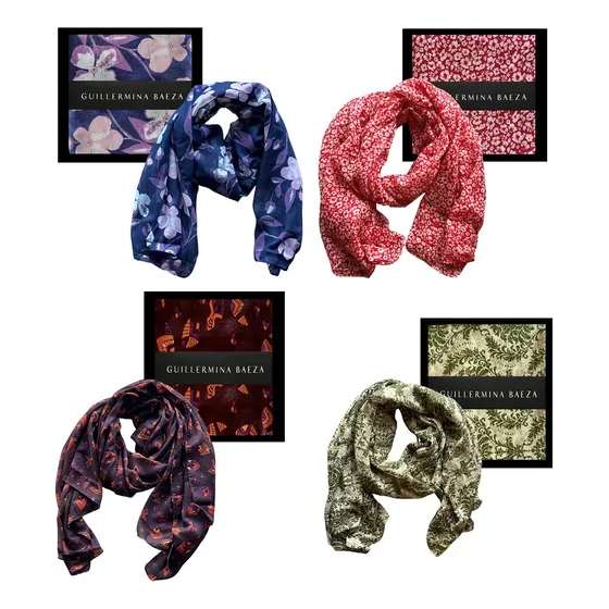 Pashminas Guillermina Baeza Poliester Pack 3 - 4 Pashminas