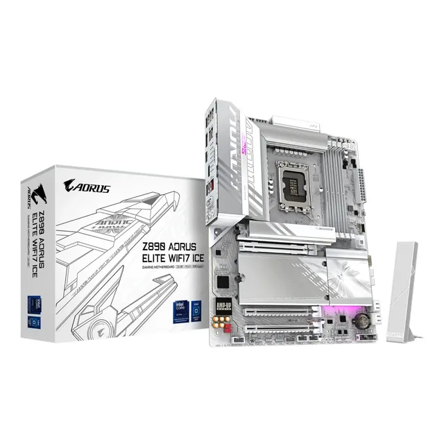 Tarjeta Madre Gigabyte Z890 Aorus Elite Wifi7 Ice Lga1851 Color Gris