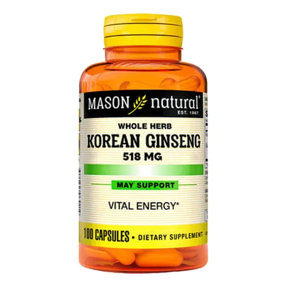 Korean Ginseng 518 Mg - Mason X100 Caps Sin Sabor