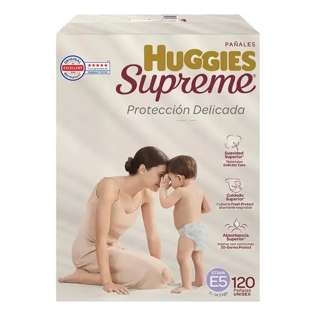 Huggies Supreme Pañales Etapa 5 / 11 A 14.5kg Unisex 120 Pza Género Sin género