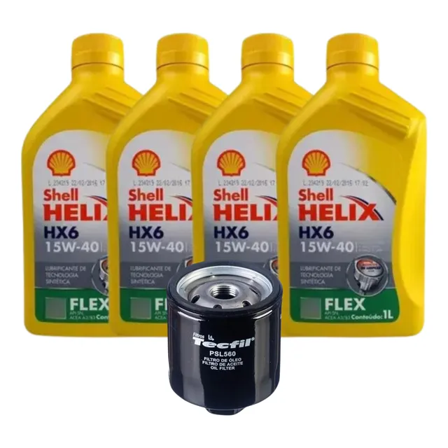 Kit Troca De Óleo Shell 15w40 + Filtro Gol Fox Polo 1.0 1.6