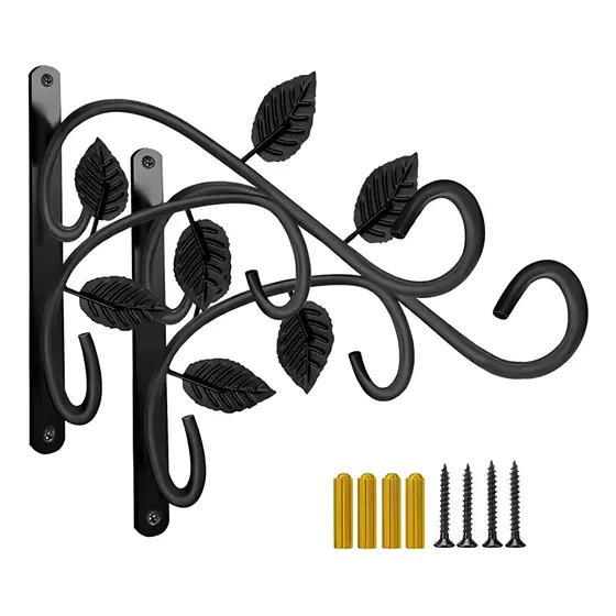 Soporte Para Plantas Colgantes 2 Ganchos De Pared De Hierro