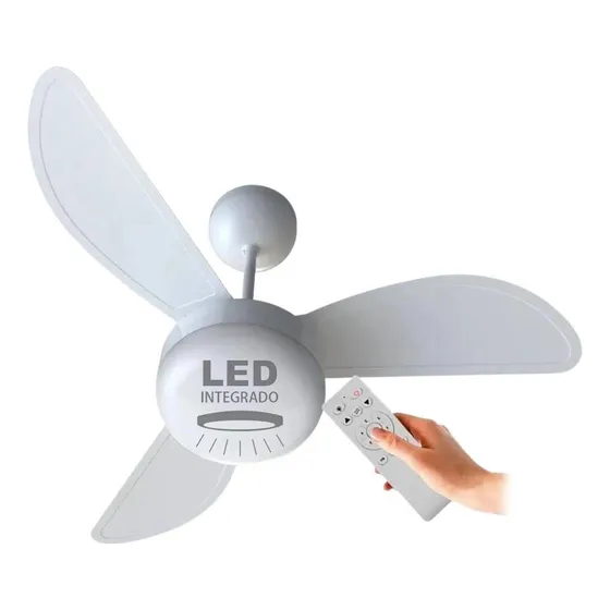 Ventilador De Teto Inverter Fênix Led 3 Pás Branco 127/220V Com Controle Remoto Ventisol