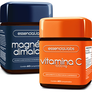 Kit Magnésio Dimalato - 60 Cápsulas + Vitamina C 1000mg - 60 Cápsulas Kit Magnésio Dimalato - 60 Cápsulas + Vitamina C 1000mg - 60 Cápsulas