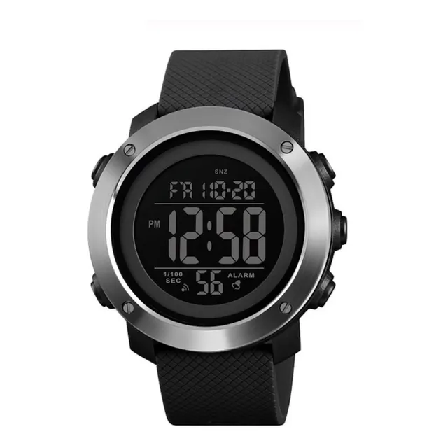 Reloj Skmei 1416 Digital Pantalla Negra Aro Acero Res 50m