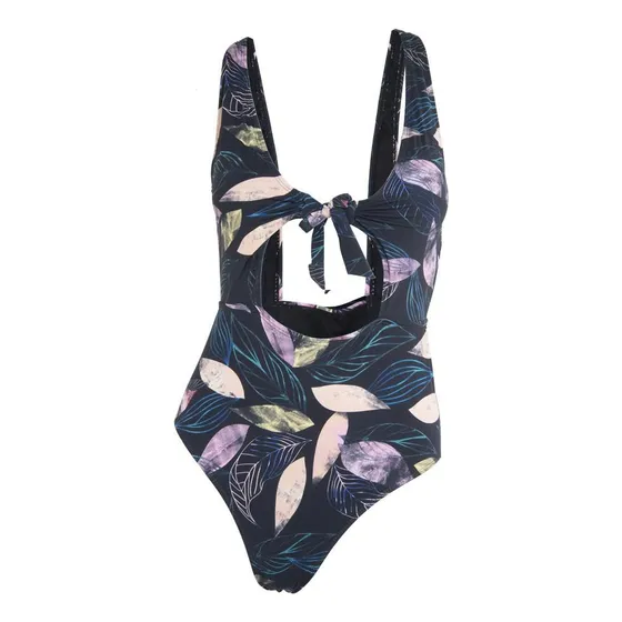 Traje De Baño 13 Negro Hojas Reef