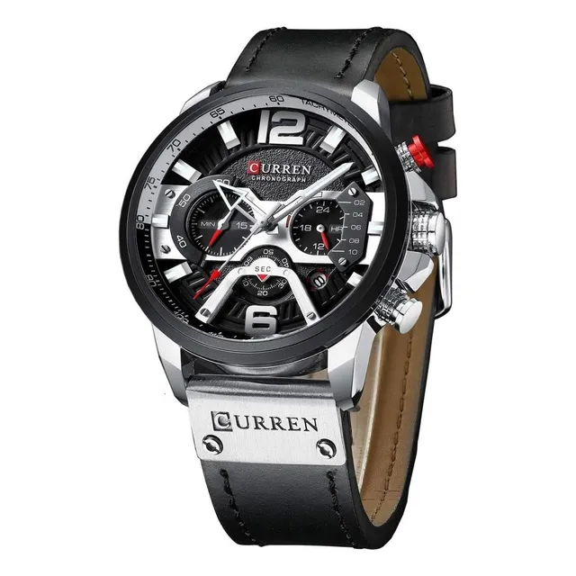 Reloj Curren 8329 Hombre Cronógrafo Moderno Correa De Cuero