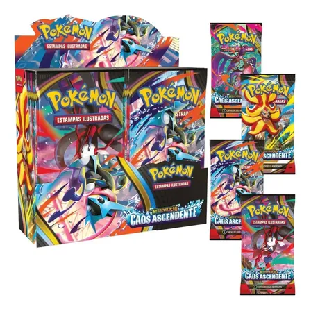 Box Display 216 Cartas Pokémon Me04 Caos Ascendente Copag Português
