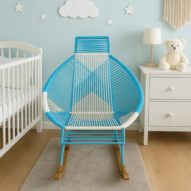 Silla Mecedora Descanso Tejida Moderna Mamás Lactantes