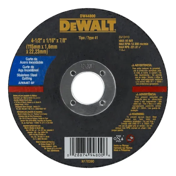 Disco de corte de metal Dw44800 - Dewalt