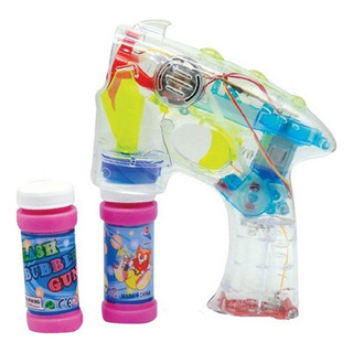 Pistola De Burbujas Luz Led Multicolor Burbujero Juguete Pistola De Burbujas Luz Led Multicolor Burbujero Juguete
