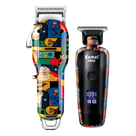 Combo Kemei Max Cortadora Km-2092 Y Patillera Km-5090 Multicolor