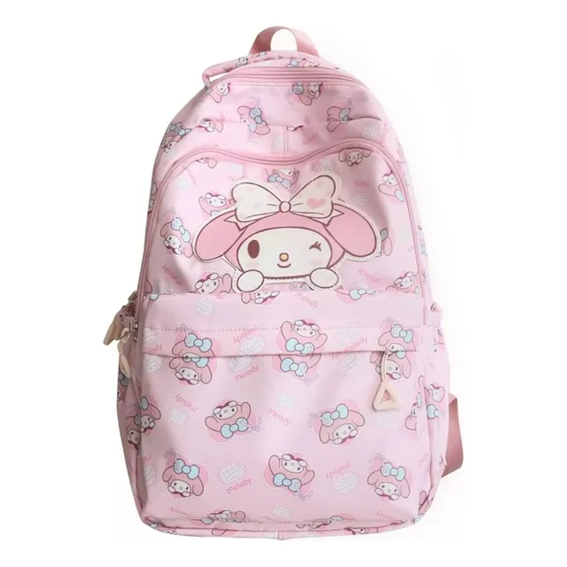 Mochila Escolar Sanrio Kuromi Melody Pochaco Cinamon Kitty Color Rosa Diseño De La Tela My Melody