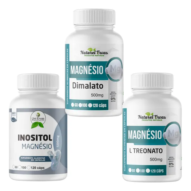 Magnésio Inositol - Dimalato - Treonato - Total 360 Cps