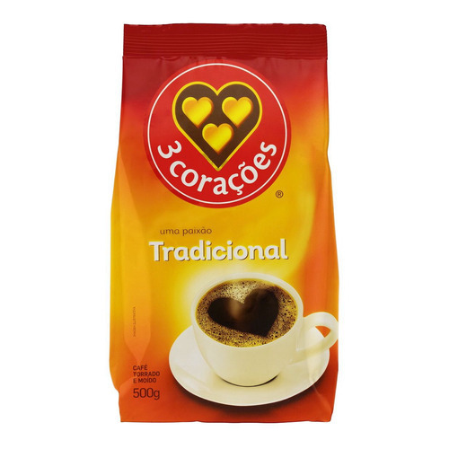 Café Em Pó 3 Corações Tradicional 500g Café Em Pó 3 Corações Tradicional 500g