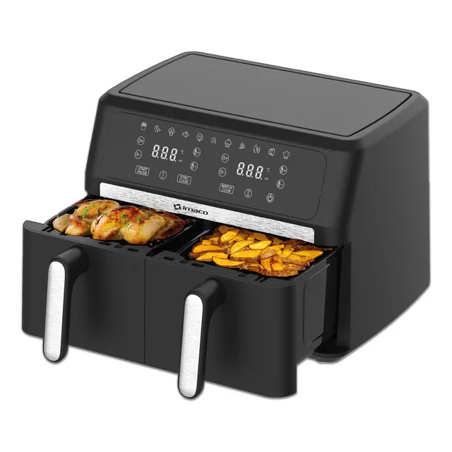 Freidora De Aire 9 Litros Doble Digital Xxl Imaco Af1790d Negro