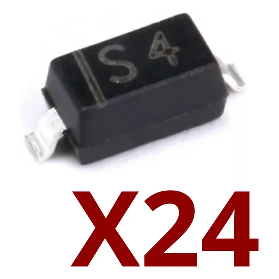 24pcs S4 1n5819 Diodo Smd Schottky 1a