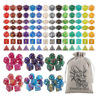 Juego De Dados Dnd Esanda 20 Set 140 Piezas Poliedricos Juego De Dados Dnd Esanda 20 Set 140 Piezas Poliedricos