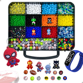 Kit Para Fazer Pulseiras Menino 2700 Pç Coloridas Artesanato Kit Para Fazer Pulseiras Menino 2700 Pç Coloridas Artesanato