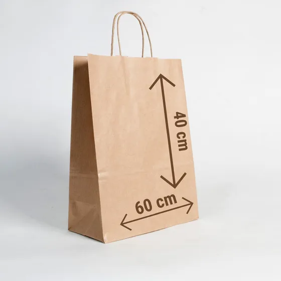Bolsas De Papel Madera Kraft 60x40 Kp9 Paquete X10 Unidades