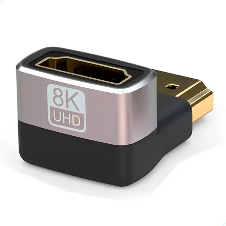 Adaptador HDMI 8K UHD 2.1 90 Graus Preto Marca YUPTECH
