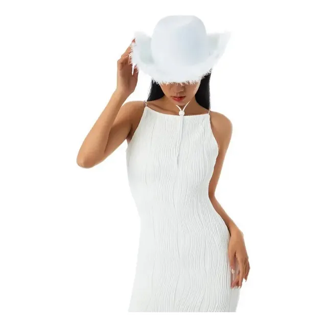 Gorro Sombrero Cowboy Con Plumas