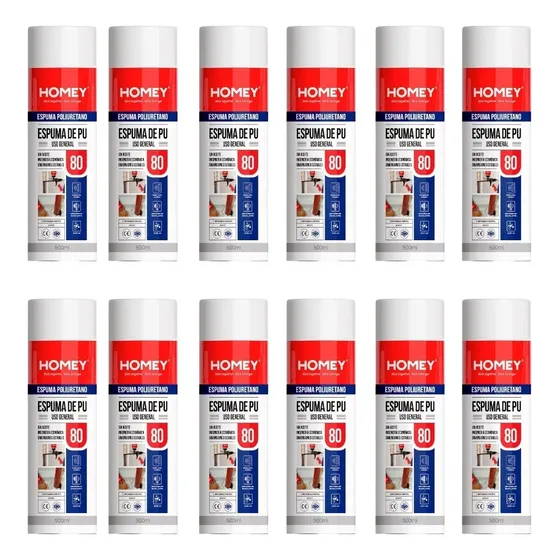 Espuma De Poliuretano Expansible 750ml X12 Pomos