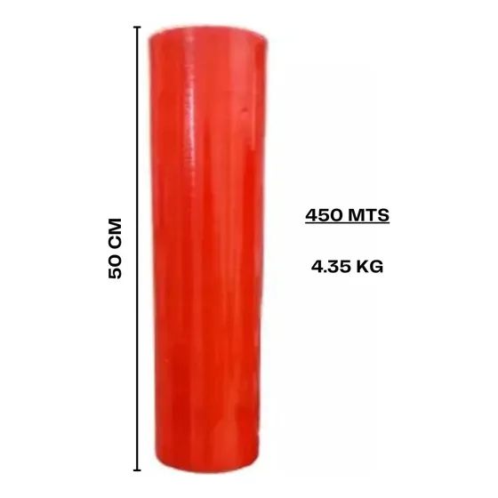 Rollo Bobina Stretch De Plastico Envoplast Rojo 50cm 450mts 