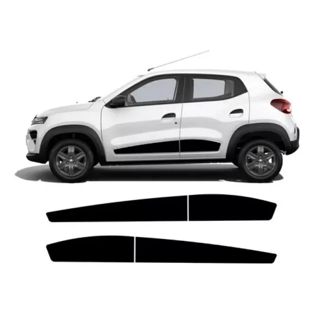 Adhesivo Lateral Renault Kwid Negro 4 Piezas