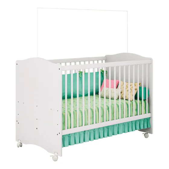 Berço Cama Simples Baby Branco Com Colchão Leartam