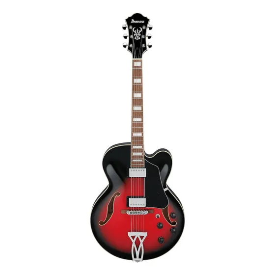 Guitarra eléctrica Ibanez Artcore AF75 hollow body de tilo transparent red sunburst con diapasón de nogal