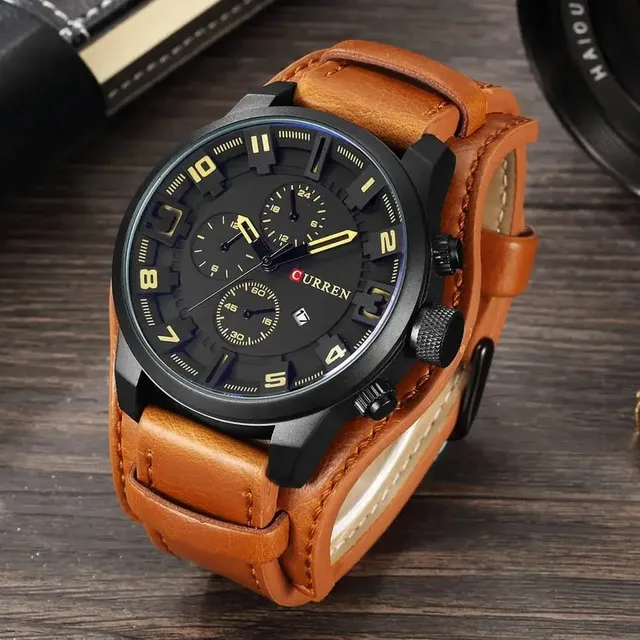Reloj De Caballero Curren De Cuero