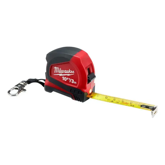 Milwaukee Huincha De Medir 3mt C\u002F Luz Led - Tipo Llavero | Cuotas sin interés
