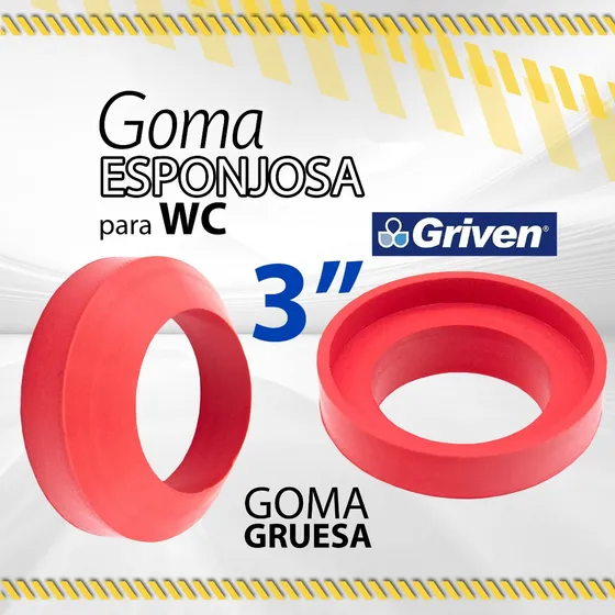 Goma Esponjosa Para Wc Gruesa 3 Pulgadas Griven Roja / 10485