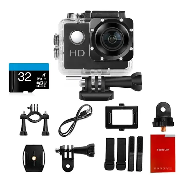 Camara Video Fotografia Impermeable  Deportiva Fhd + Sd 32gb