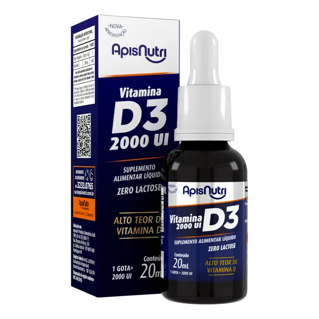 Vitamina D3 Gotas 20 Ml Apisnutri Sabor Neutro