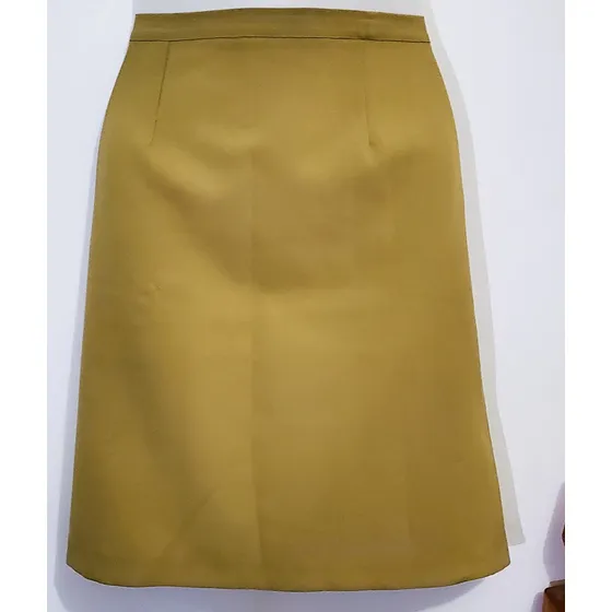 Pollera Para Dama, Beige, Evasé, Talle M/40.
