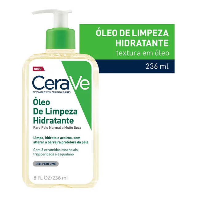 Cerave Oléo De Limpeza Hidratante Para Pele Normal E Muito Seca 236 Ml