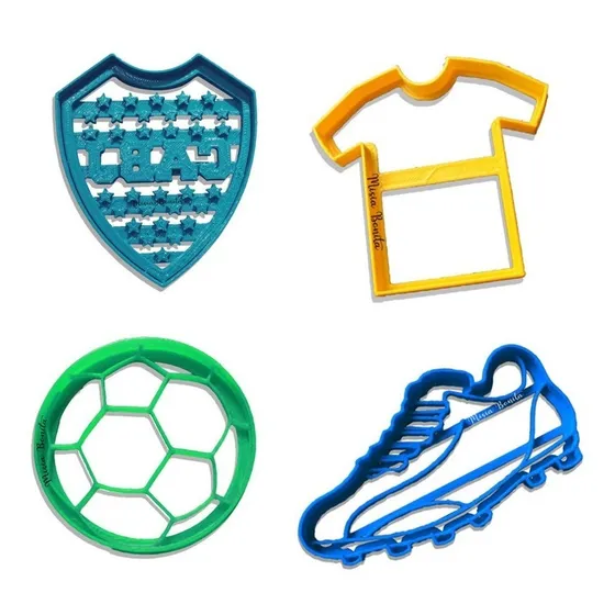X4 Boca Jr. Futbol Kit Cortante Molde Masa Masilla