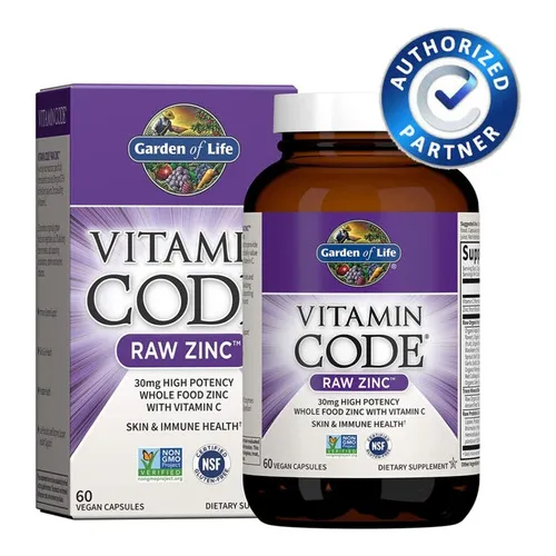 Garden of life vitamin code zinc crudo 30mg 60 cápsulas