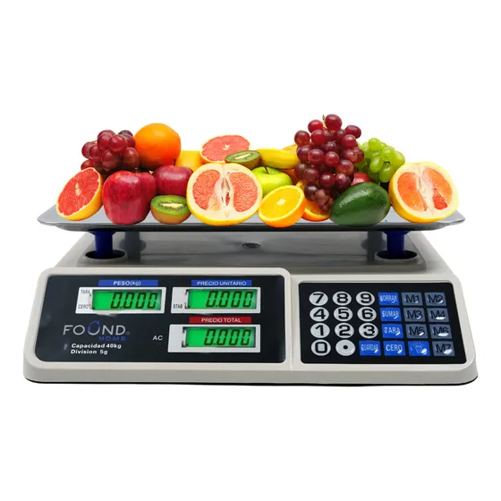 Báscula comercial digital Found Blanc012 40kg 127V blanco 34 cm x 24 cm