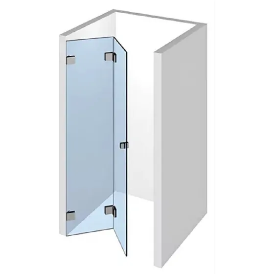 Mampara Baño Plegable 80x180 Vidrio 8mm Incoloro Plateado
